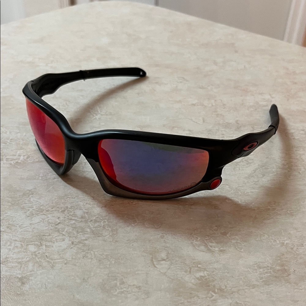 Oakley Split Jacket Black Sunglasses With Red Len… - image 1